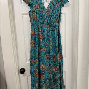 Floral Teal Maxi Dress